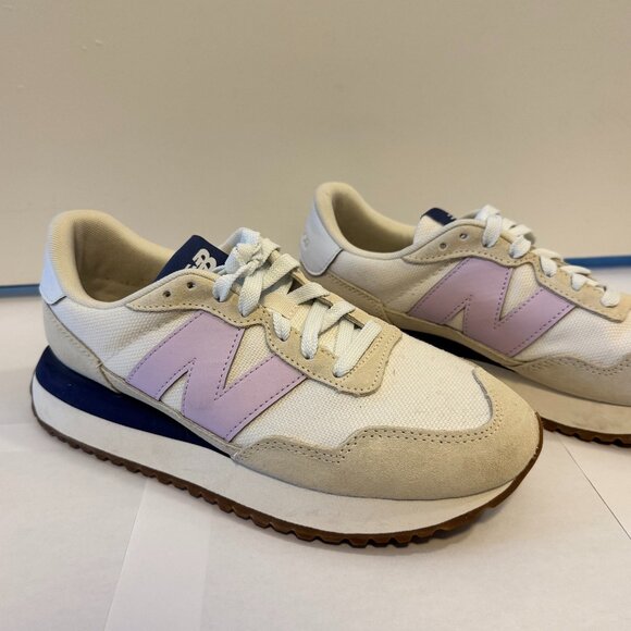 New Balance 237 Women’s Sneakers Beige Canvas Purple N, Retro Running Style - Picture 9 of 9
